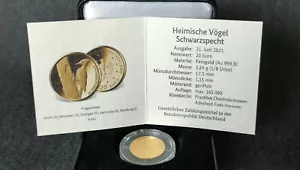 Full-Set 20 Euro Schwarzspecht Fein Gold 999,9 Heimische Vögel 2021 F Stuttgart - Bild 1 von 4