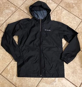 NWOT BLACK HOODED GLENNAKER RAIN JACKET BY COLUMBIA SIZE LARGE (14-16) - Picture 1 of 3