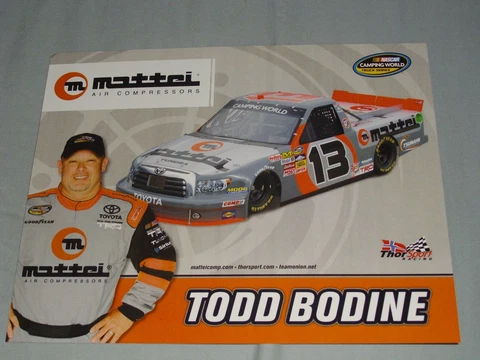 2013 TODD BODINE #13 MATTEI NASCAR POSTCARD Cover