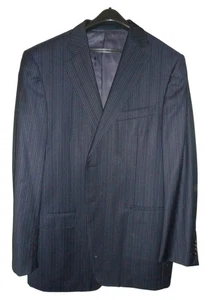 ERMENEGILDO ZEGNA Giacca Uomo Blu Gessata in Lana (IT 58, EU 54) - Foto 1 di 3
