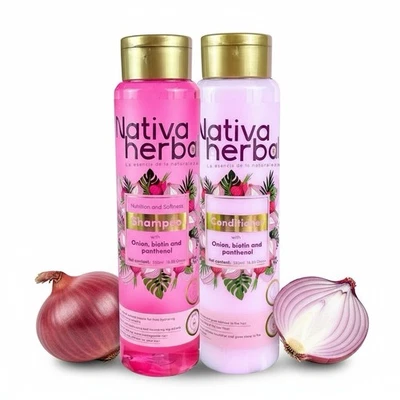 Nativa Herbal Onion Biotin Shampoo & Treatment Set for Stronger - Image 1 of 4