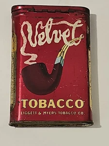 VINTAGE ADVERTISING EMPTY VELVET VERTICAL POCKET TOBACCO TIN - Bild 1 von 6