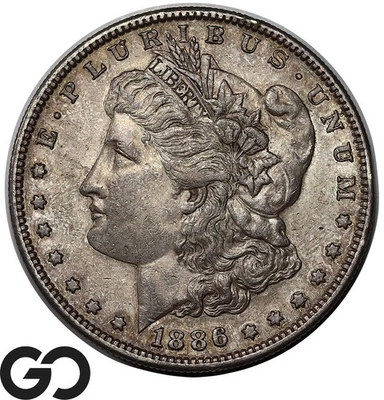 1886-S Morgan Silver Dollar Coin, Choice XF Better Date San Francisco Mint Issue - Image 1 of 3