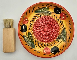 Garlic Pottery Plate Hand-Painted Made In SPAIN 5” Diameter New With Brush - Picture 1 of 2