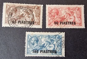 Britische Levante KGV 1921 Seepferdchen 3er Set gebraucht - Bild 1 von 2