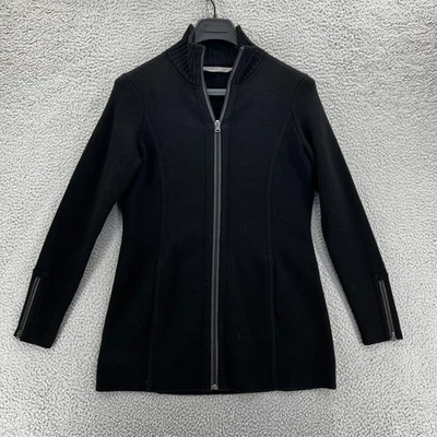 Abrigo Suéter Tejido Athleta Chill Chaser Mujer M Negro Mezcla Lana Cremallera Cuello Simulado Foto 1 de 4