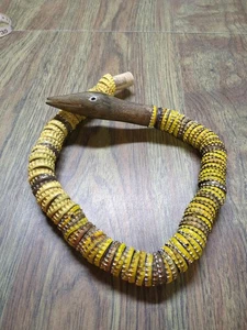 Tapa Botella Serpiente Escultura Arte Popular Hecho a Mano Reptil Serpiente Madera - Imagen 1 de 14