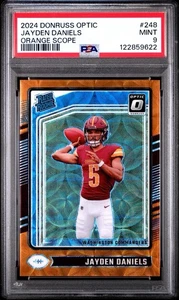 ORANGE SCOPE /79 PSA 9 MINT 2024 DONRUSS OPTIC #248 JAYDEN DANIELS ROOKIE RC - Picture 1 of 2