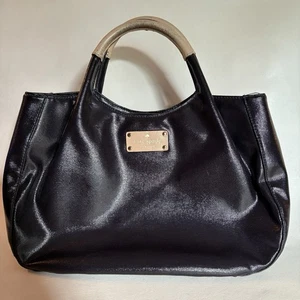 Cartera KATE SPADE Fulton Street Treesh WKRU1705 negra recubierta de lona cuero tostado - Imagen 1 de 14