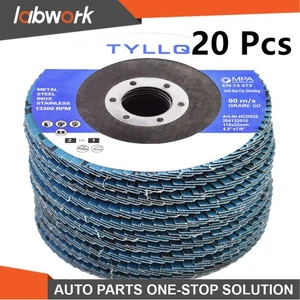 Labwork Premium Zirconia Flap Discs Sanding Grinding 20 Pcs 4.5In X 7/8In 60Grit - Picture 1 of 7