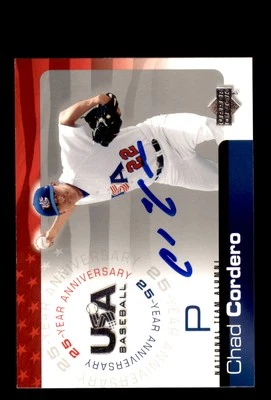 Signed Baseball Card Auto Chad Cordero 2004 Upper Deck USA In Person - Image 1 of 2