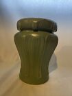 Haeger Arts And Crafts Style Pottery Vase -Greuby Green Lotus Leaf Ceramic