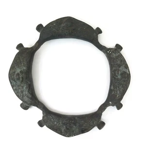 Antique Yoruba Oshugbo / Oboni Saworo Bronze Circular Rattle 7-7/8" Diameter - Picture 1 of 7