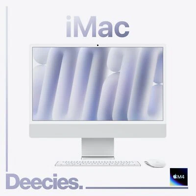 Apple iMac M4 24-inch 10-core CPU 10-core GPU 24GB Ram 512GB SSD Silver NEW Mac - Image 1 of 4