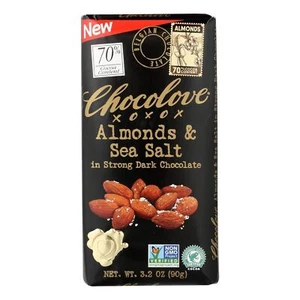 Chocolove Bar Almond Sea Salt 70% Dark Chocolate 3.2 Oz (Pack Of 4) - Picture 1 of 3