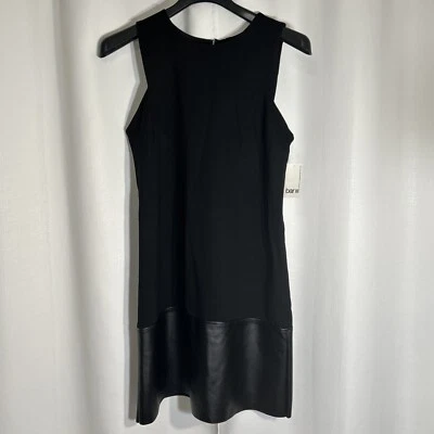 Nuevo con etiquetas Vestido Bar III Mujer XL Negro Profundo Glasgow Sin Mangas Imitación Cuero Fiesta Foto 1 de 4