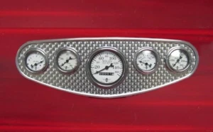 Stewart Warner style gauge panel with engine turned insert - Bild 1 von 4