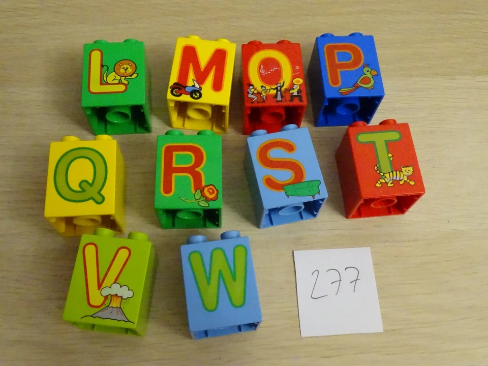  Lego Duplo 4er 2x2 hoch Noppen Bausteine Steine (NR.277) mit buchstaben - Bild 1 von 1