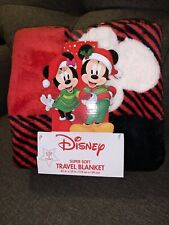 Disney Christmas Mickey Mouse Super Soft Travel Blanket ~ 45"×55" ~ New