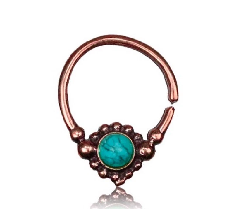 16G ROSA LATÓN AZUL TURQUESA TABIQUE PEQUEÑO 9MM ANILLO DIÁMETRO NARIZ COLGANTE NARIZ  Foto 1 de 1
