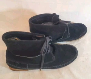 Lucky Brand Camella Women's 37.5 Black Round Toe Brindle Moccasins Suede Bootie - Picture 1 of 6