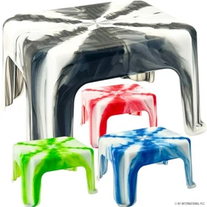 SET OF 2 SQUARE PLASTIC PATLA STEP STOOL BATHROOM KITCHEN SUPPORT MULTIPURPOSE - Picture 1 of 1