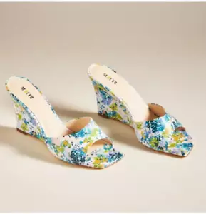 Neu im Karton - Anthropologie Maeve quadratische Zehenpartie marineblau Blumenmuster - 8,5 - Bild 1 von 3