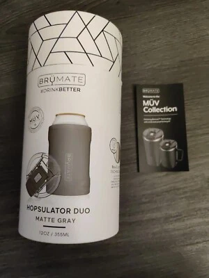 NOVO BRUMATE MUV HOPSULATOR DUO 2 EM 1 | CINZA FOSCO (LATAS/COPO DE 12 OZ) - Imagem 1 de 4