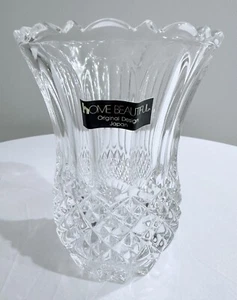 Home Beautiful Japanese Cut Lead Crystal Textured Vase Heavy Vintage - Picture 1 of 7