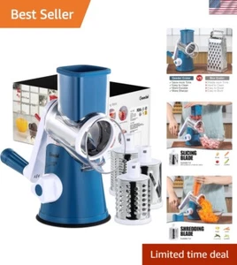 Grattugia Formaggio Rotante, Affettatrice per Verdure Mandolina da Cucina con 3 Intercambiabili... - Foto 1 di 9