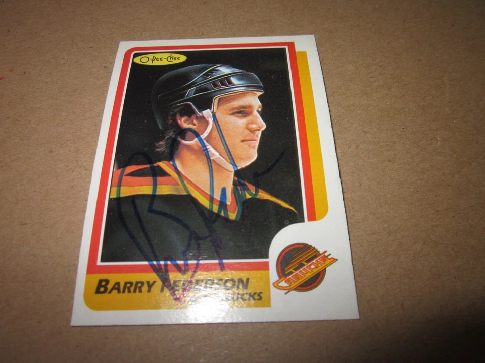 BARRY PEDERSON SIGNED AUTOGRAPHED 1986 OPC O-PEE-CHEE HOCKEY CARD # 34 - Image 1 of 1