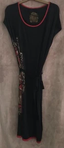 BUTTERFLY BY MATTHEW WILLIAMSON LADIES SHORT SLEEVED MIDI DRESS - UK16 BLACK MIX - Picture 1 of 6