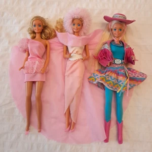 Anni '80 Lotto 3 Barbie Superstar,Western Fun, Fashion Play Mattel - Imagen 1 de 19