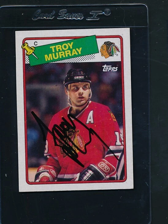 1988/89 Topps #106 Troy Murray Black Hawks Signed Auto *C9691 - Image 1 of 1