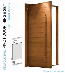 Self Closing Pivot Door Hinge Set- Adjustable closing speed for Timber doors - Picture 1 of 8