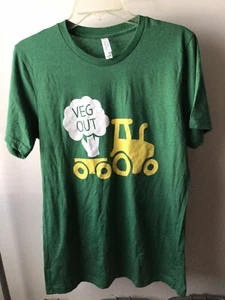 Camiseta de lona Veg Out From The Ground Up verde gráfica talla mediana nueva - Imagen 1 de 5