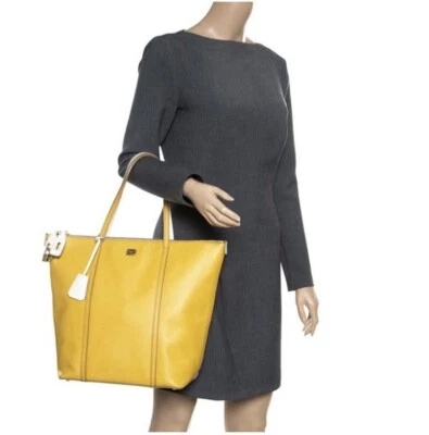 ¡¡NUEVO CON ETIQUETAS!! Bolso de Mano Dolce Gabbana Amarillo y Blanco 100% Auténtico Hecho en Italia Foto 1 de 4