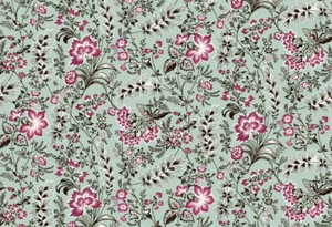 Circa 1825 Mixed Flowers Seafoam Quilt Fabric - Fat Quarter - Picture 1 of 2