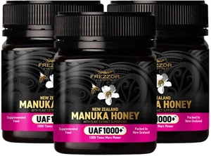 FREZZOR New Zealand Manuka Honey UAF1000+, Immune Support, Skin Health 3 Jars - Picture 1 of 12