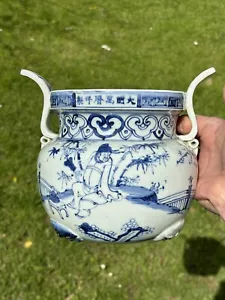 More details for chinese blue and white porcelain censer wanli mark ming dynasty or later