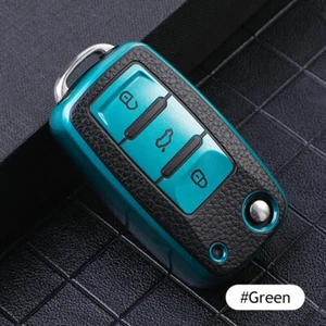TPU Car Key Case Cover Fob For VW Polo Tiguan Passat Golf MK Jetta Skoda Kodiaq - Picture 1 of 16
