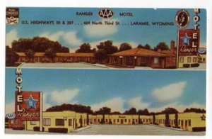 RANGER MOTEL LARAMIE WY HIGHWAY 30 POSTAL VINTAGE EN CARRETERA 120320 P - Imagen 1 de 2
