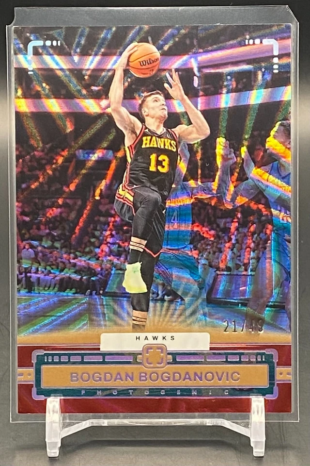 2023-24 Panini Photogenic Bogdan Bogdanovic #62 Wedges #/49 Atlanta Hawks - Image 1 of 3