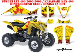 KIT GRÁFICO DE DECORACIÓN DE CARRERAS AMR ATV SUZUKI LTZ 400 Y KAWASAKI KFX 400 MELTDOWN B - Imagen 1 de 3