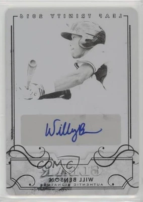 2016 Leaf Trinity Clear Auto Printing Plate Black 1/1 Will Benson #CA-WB1 1b3 - Image 1 of 3