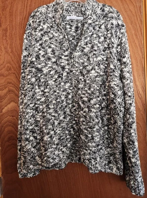 Woolrich Women’s XXL 1/4 Zip Wool Blend Knit Sweater Mock Neck Black and White - Image 1 of 4