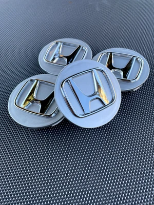 Silver Fit For HONDA Set Of 4PCS 2006-2021 Civic Wheel Center Caps 69MM/2.75IN - Image 1 of 4