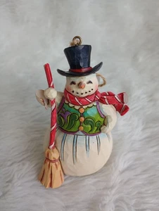 Jim Shore Small Snowman Holding Broom Figurine 3.5” - 4034395 - 2013 Christmas - Picture 1 of 4