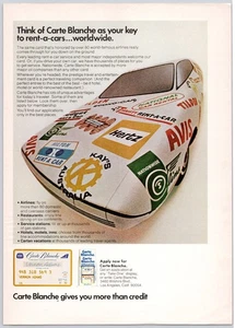 Carte Blanche Credit Card Rental Car Vintage Print Ad 1970 - Picture 1 of 5