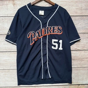 San Diego Padres Jersey Men’s Large #51 Navy Blue Button Front Baseball BDA MLB - Picture 1 of 9